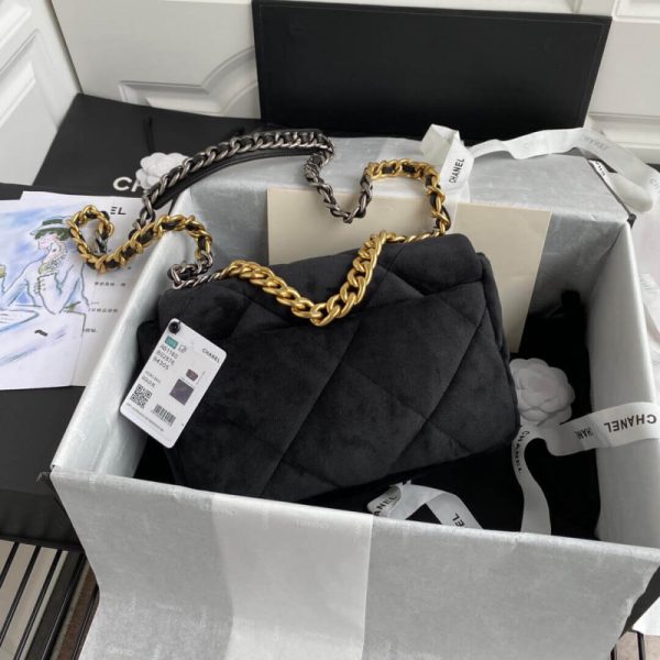 Chanel 19 Small Velvet Flap Bag Replica – As1160 - Image 3