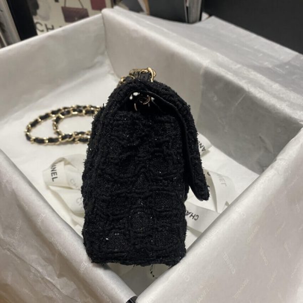 Replica Chanel Black Tweed Classic Flap Bag 20Cm 1116 - Image 4