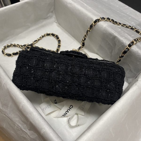 Replica Chanel Black Tweed Classic Flap Bag 20Cm 1116 - Image 6