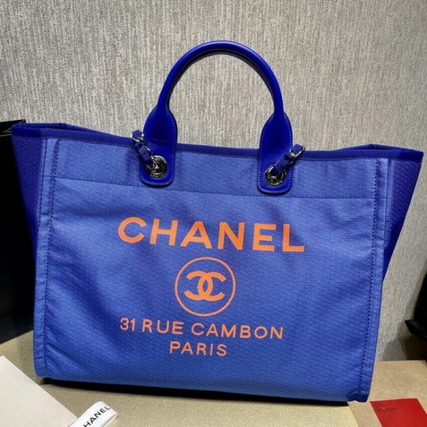 Replica Chanel 21S Deauville Blue Orange Large Tote Bag - Image 2