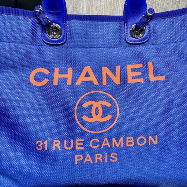 Replica Chanel 21S Deauville Blue Orange Large Tote Bag - Image 4