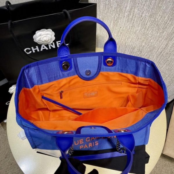 Replica Chanel 21S Deauville Blue Orange Large Tote Bag - Image 7