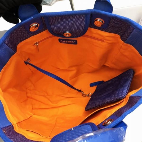 Replica Chanel 21S Deauville Blue Orange Large Tote Bag - Image 8