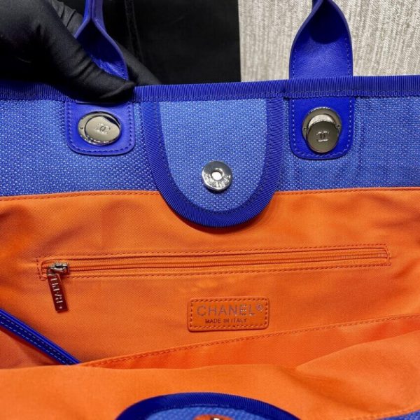 Replica Chanel 21S Deauville Blue Orange Large Tote Bag - Image 9