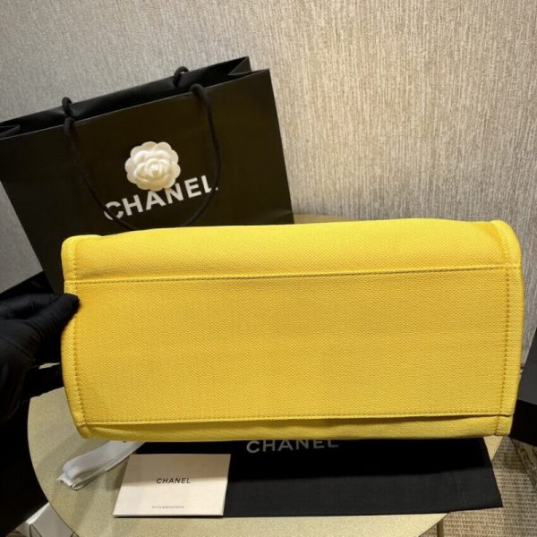 Replica Chanel Deauville Orange Yellow Large Shopping Bag - Image 6