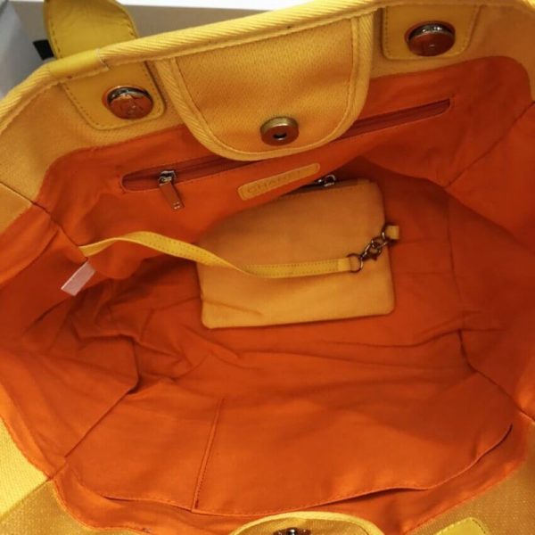 Replica Chanel Deauville Orange Yellow Large Shopping Bag - Image 8