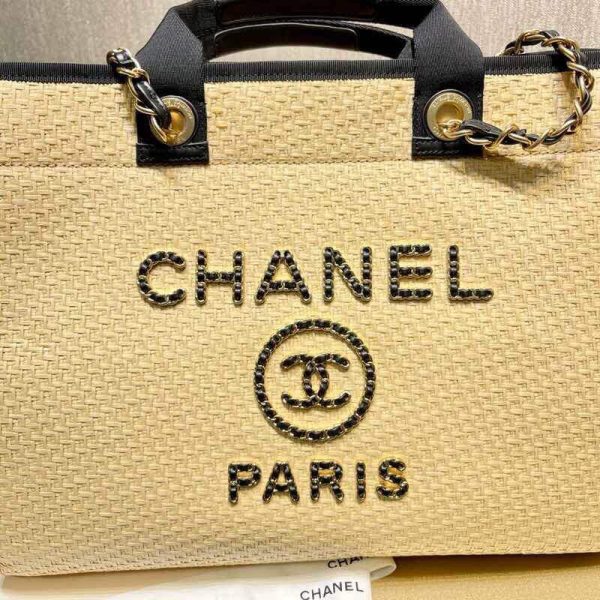 Chanel 21S Deauville Large Leather Woven Chain Shopping Bag Replica - Image 3