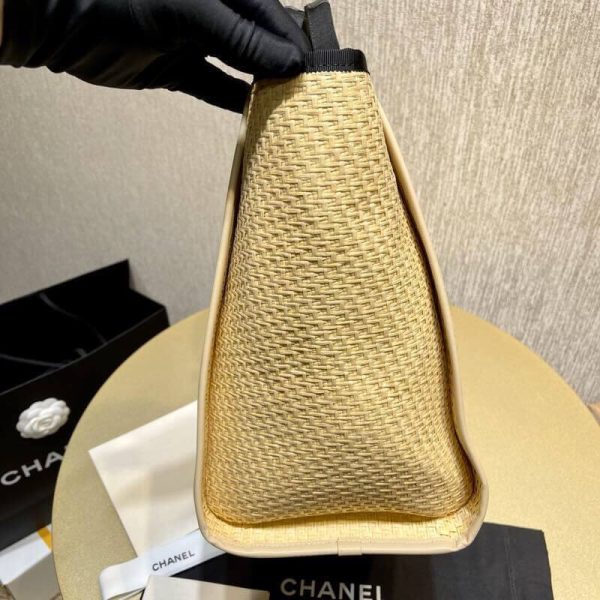 Chanel 21S Deauville Large Leather Woven Chain Shopping Bag Replica - Image 4