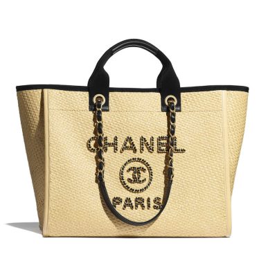 Chanel 21S Deauville Large Leather Woven Chain Shopping Bag Replica