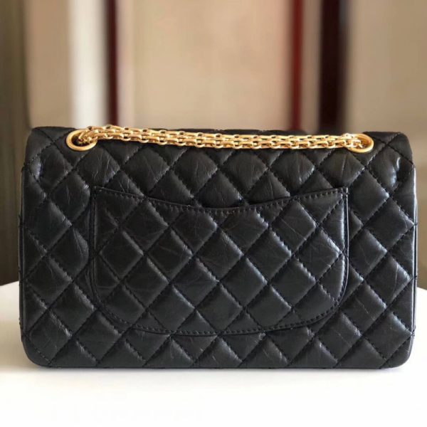 Vintage Chanel 2.55 Replica Flap Bag in Aged Calfskin Leather - Image 4