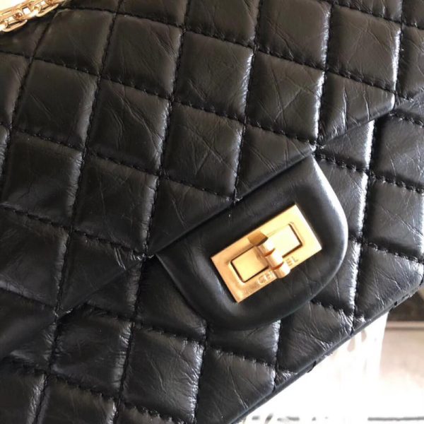 Vintage Chanel 2.55 Replica Flap Bag in Aged Calfskin Leather - Image 6