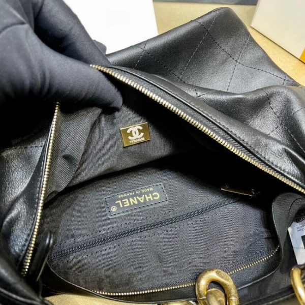 Replica Chanel Black Calfskin Hobo Bag As2910 - Image 13