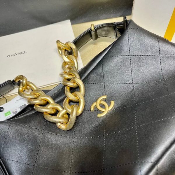Replica Chanel Black Calfskin Hobo Bag As2910 - Image 9