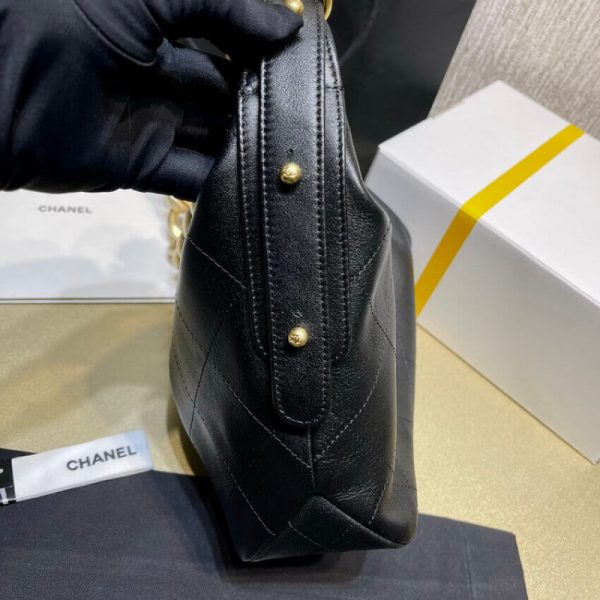 Replica Chanel Black Calfskin Hobo Bag As2910 - Image 10