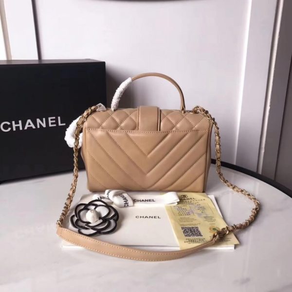 Chanel Replica Calfskin Flap Bag with Top Handle – As0804 - Image 4