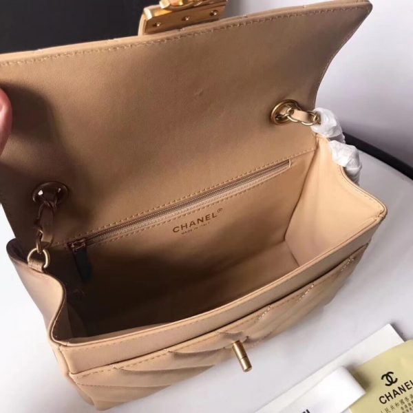 Chanel Replica Calfskin Flap Bag with Top Handle – As0804 - Image 8