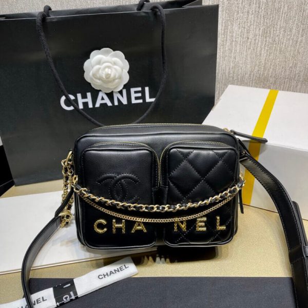 Replica Chanel Black Calfskin Leather Camera Case As2924 - Image 3