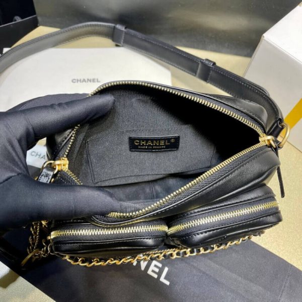 Replica Chanel Black Calfskin Leather Camera Case As2924 - Image 9
