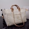 Best Replicas Bags - Replica Chanel Deauville Canvas Tote Bag with Pearl Accents Shop For Best Louis Vuitton LV Replica Bags With Cheap Price