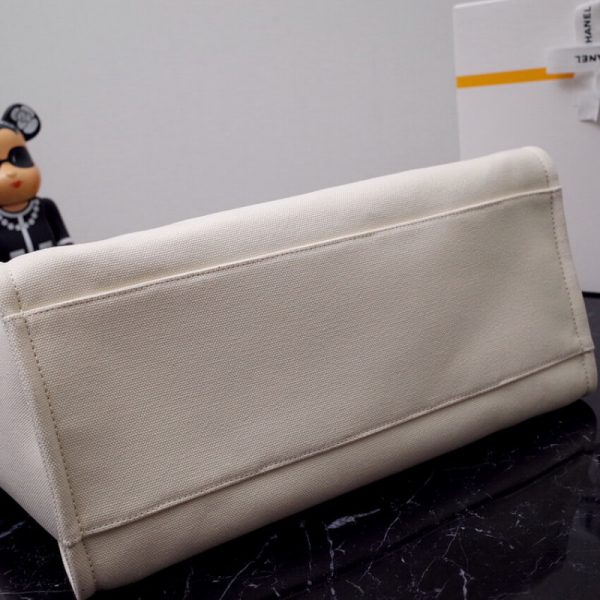 Replica Chanel Deauville Canvas Tote Bag with Pearl Accents - Image 9