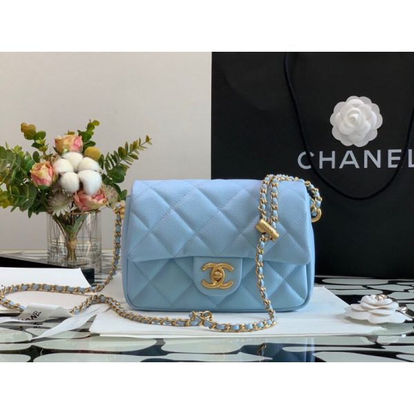 Chanel Caviar Pearl Crush Mini Flap Bag - Gold - Image 2