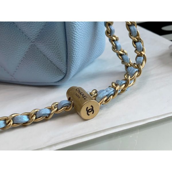 Chanel Caviar Pearl Crush Mini Flap Bag - Gold - Image 5
