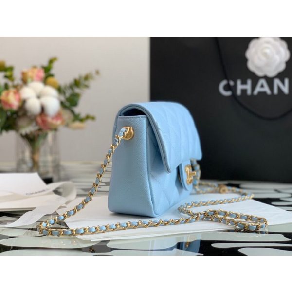 Chanel Caviar Pearl Crush Mini Flap Bag - Gold - Image 6
