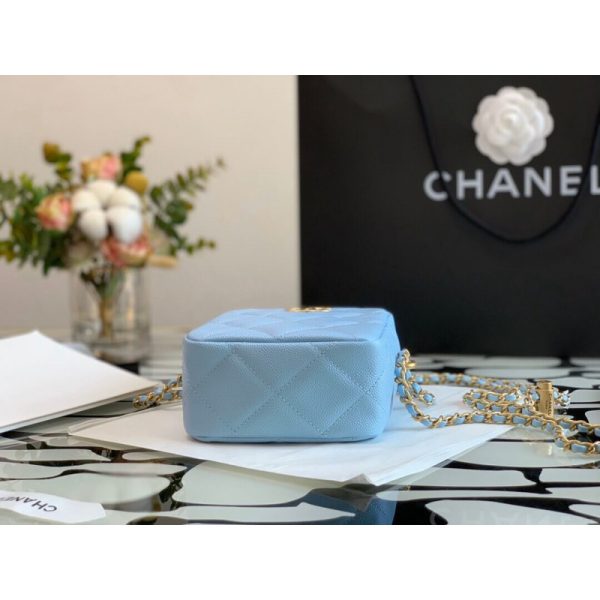 Chanel Caviar Pearl Crush Gold Ball Phone Clutch with Chain - Image 4