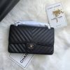 Best Replicas Bags - Chanel Chevron Caviar Classic Flap Bag - Black Replica A01112 Shop For Best Louis Vuitton LV Replica Bags With Cheap Price