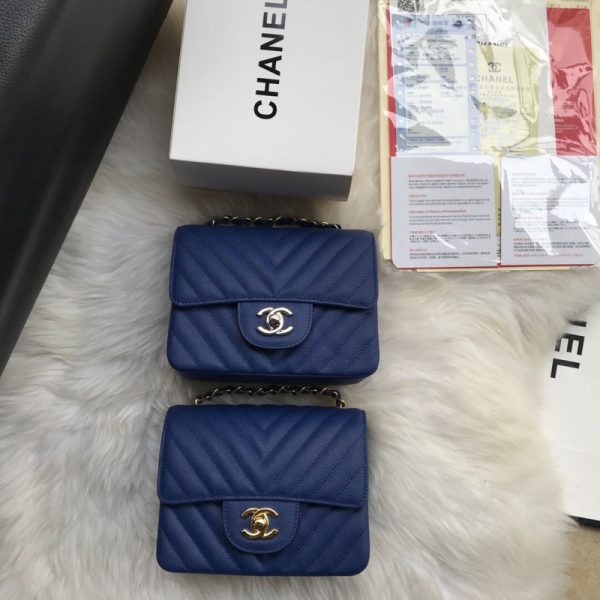Replica Chanel Chevron Caviar Leather 17cm Flap Bag 1115 - Image 5