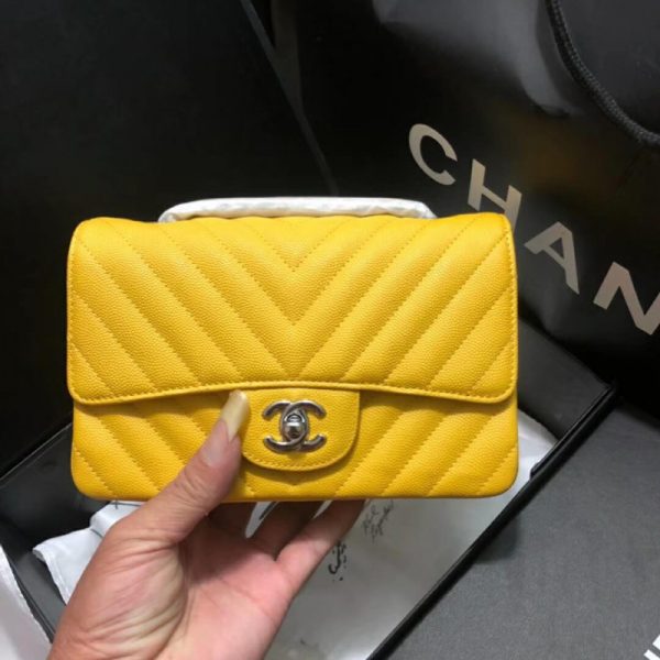 Chanel Chevron Caviar Leather 20cm Replica Flap Bag - Image 3