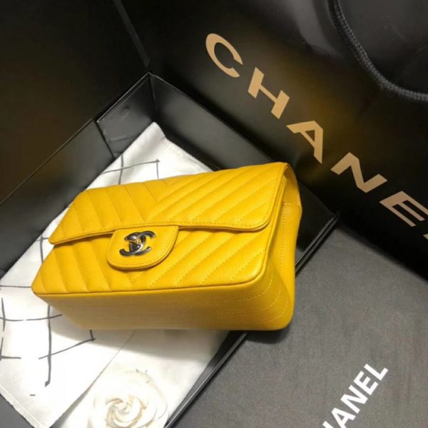 Chanel Chevron Caviar Leather 20cm Replica Flap Bag - Image 4