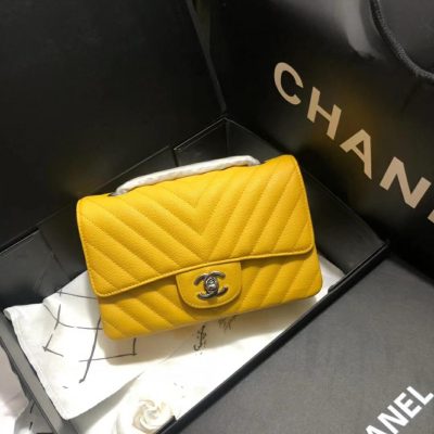 Chanel Chevron Caviar Leather 20cm Replica Flap Bag