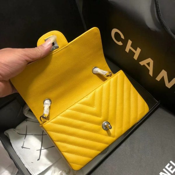 Chanel Chevron Caviar Leather 20cm Replica Flap Bag - Image 7