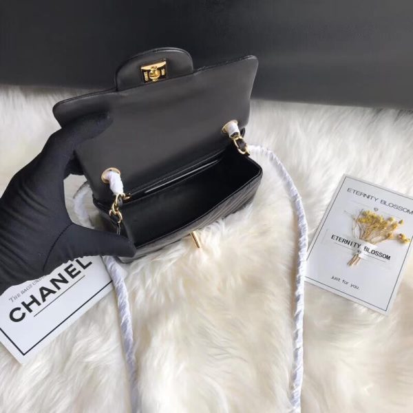 Chanel Chevron Lambskin 17cm Classic Flap Bag Replica 1115 - Image 5
