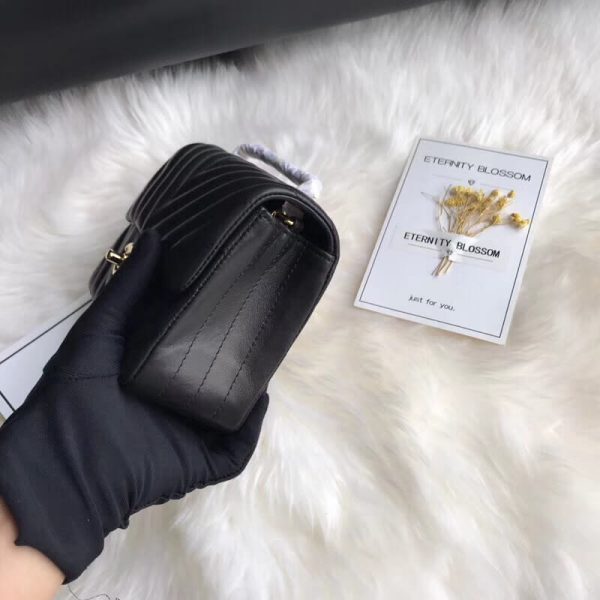 Chanel Chevron Lambskin 17cm Classic Flap Bag Replica 1115 - Image 6