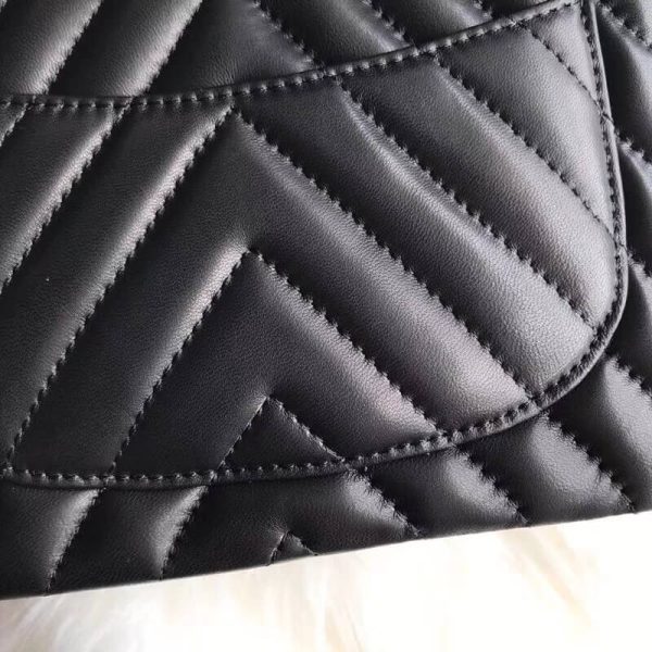 Chanel Chevron Lambskin 17cm Classic Flap Bag Replica 1115 - Image 8