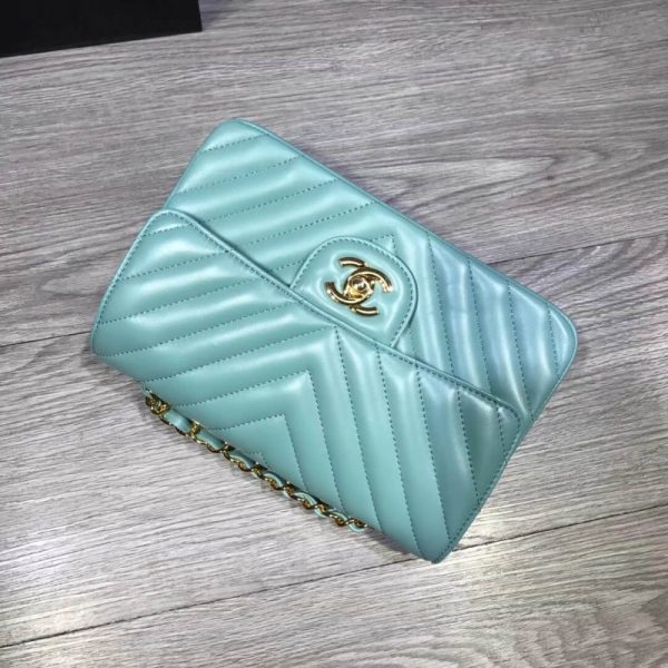 Replica Chanel Chevron Lambskin 20Cm Classic Flap Bag - Image 6