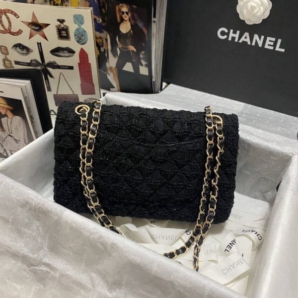 Chanel Classic Flap Replica in Black Tweed – Timeless Elegance - Image 2