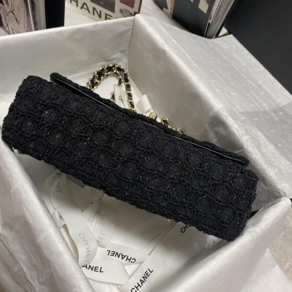 Chanel Classic Flap Replica in Black Tweed – Timeless Elegance - Image 4