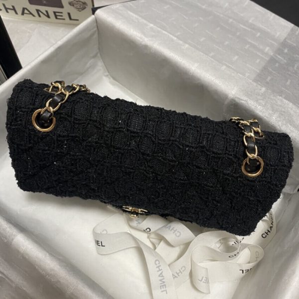 Chanel Classic Flap Replica in Black Tweed – Timeless Elegance - Image 6