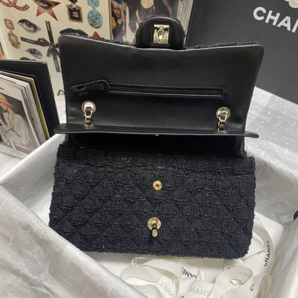 Chanel Classic Flap Replica in Black Tweed – Timeless Elegance - Image 7