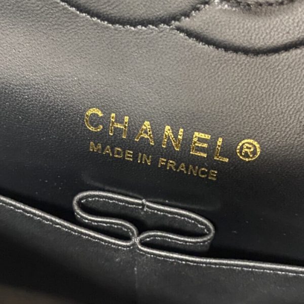 Chanel Classic Flap Black/Beige Glitter Tweed Replica 1112 - Image 9