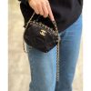 Best Replicas Bags - Black Replica Chanel Nylon Grosgrain Clutch with Chain Ap2669 Shop For Best Louis Vuitton LV Replica Bags With Cheap Price