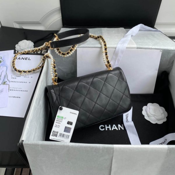 Chanel Crystal Pearl Chain Flap Bag Replica As2210 - Elegant Design - Image 3