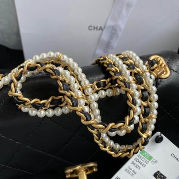 Chanel Crystal Pearl Chain Flap Bag Replica As2210 - Elegant Design - Image 7