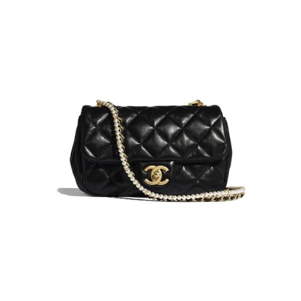 Chanel Crystal Pearl Chain Flap Bag Replica As2210 - Elegant Design