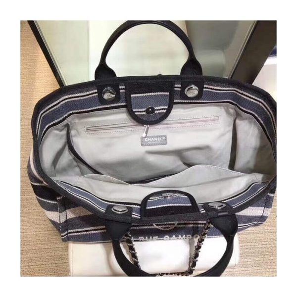 Replica Chanel Deauville Black Grey Tweed Tote - Style A66941 - Image 9