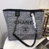 Best Replicas Bags - Chanel Deauville Canvas Chain Shoulder Tote - 33cm A66939 Shop For Best Louis Vuitton LV Replica Bags With Cheap Price
