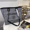 Best Replicas Bags - Chanel Deauville Canvas Chain Shoulder Tote - 33cm A66939 Shop For Best Louis Vuitton LV Replica Bags With Cheap Price